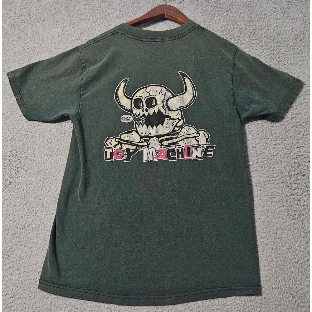 Independent Toy Machine T Shirt Green Short Sleeve Mens Small Faded Distresed